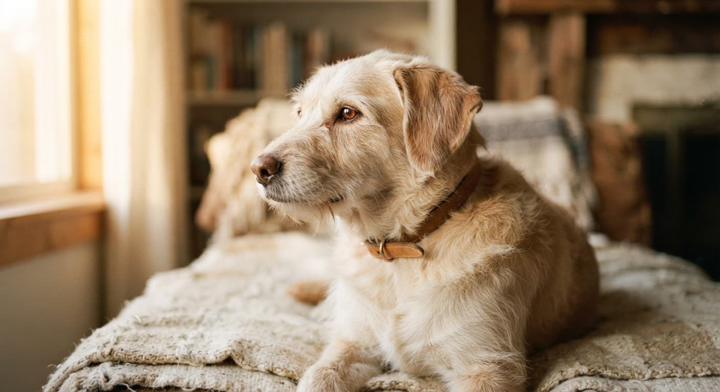 Rescue dog looking hopeful